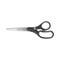 Westcott 8 in. Long 3.25 in. Cut Length KleenEarth Basic Plastic Handle Scissors - Straight Black Handle (3/Pack)